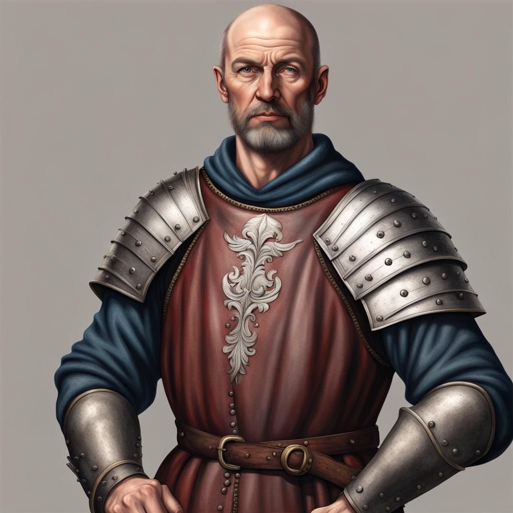 Medieval Georgian Warrior Portrait in Photorealistic Style