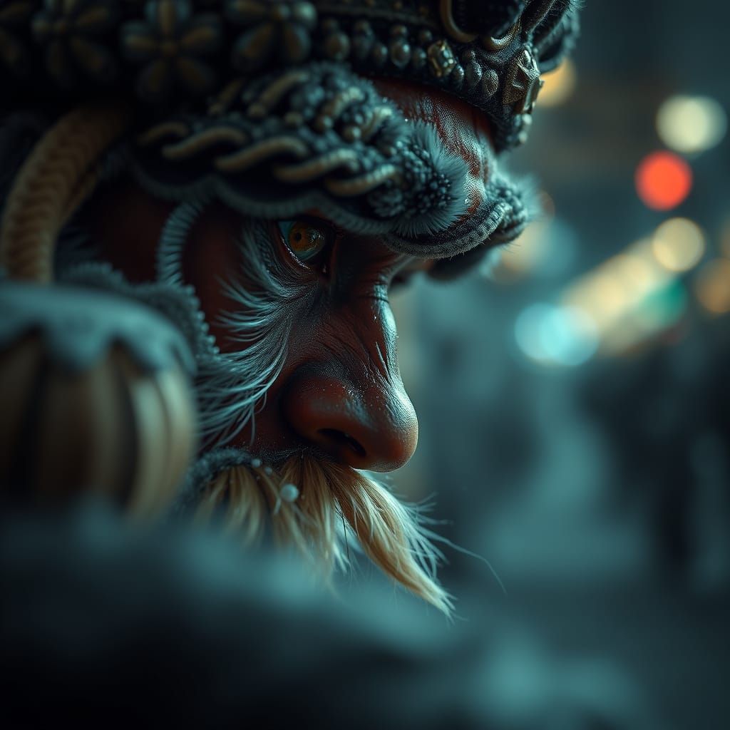 Viking Warrior King in Hyperrealistic Detail