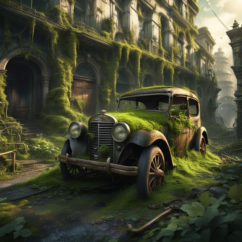 Overgrown Abandoned City Concept Art