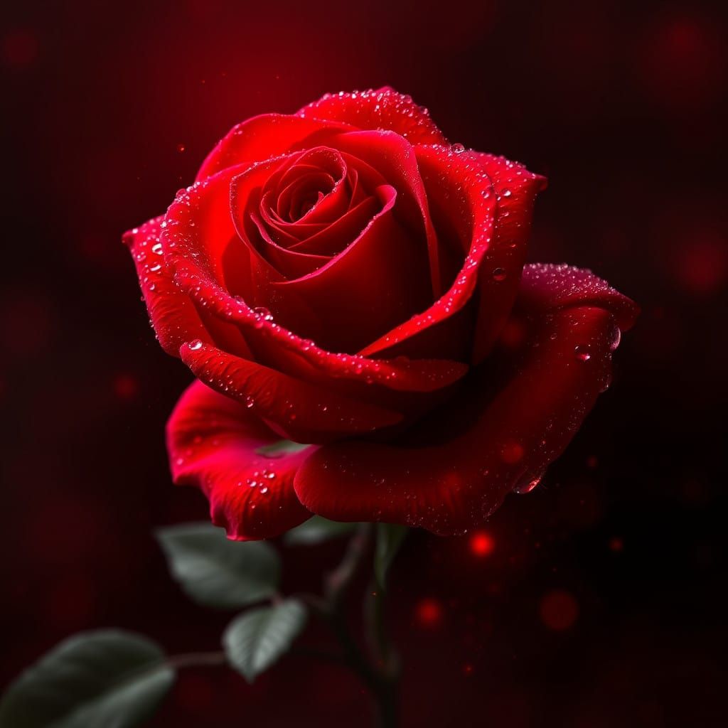 Ethereal Rose Illuminated in Fantasy Light