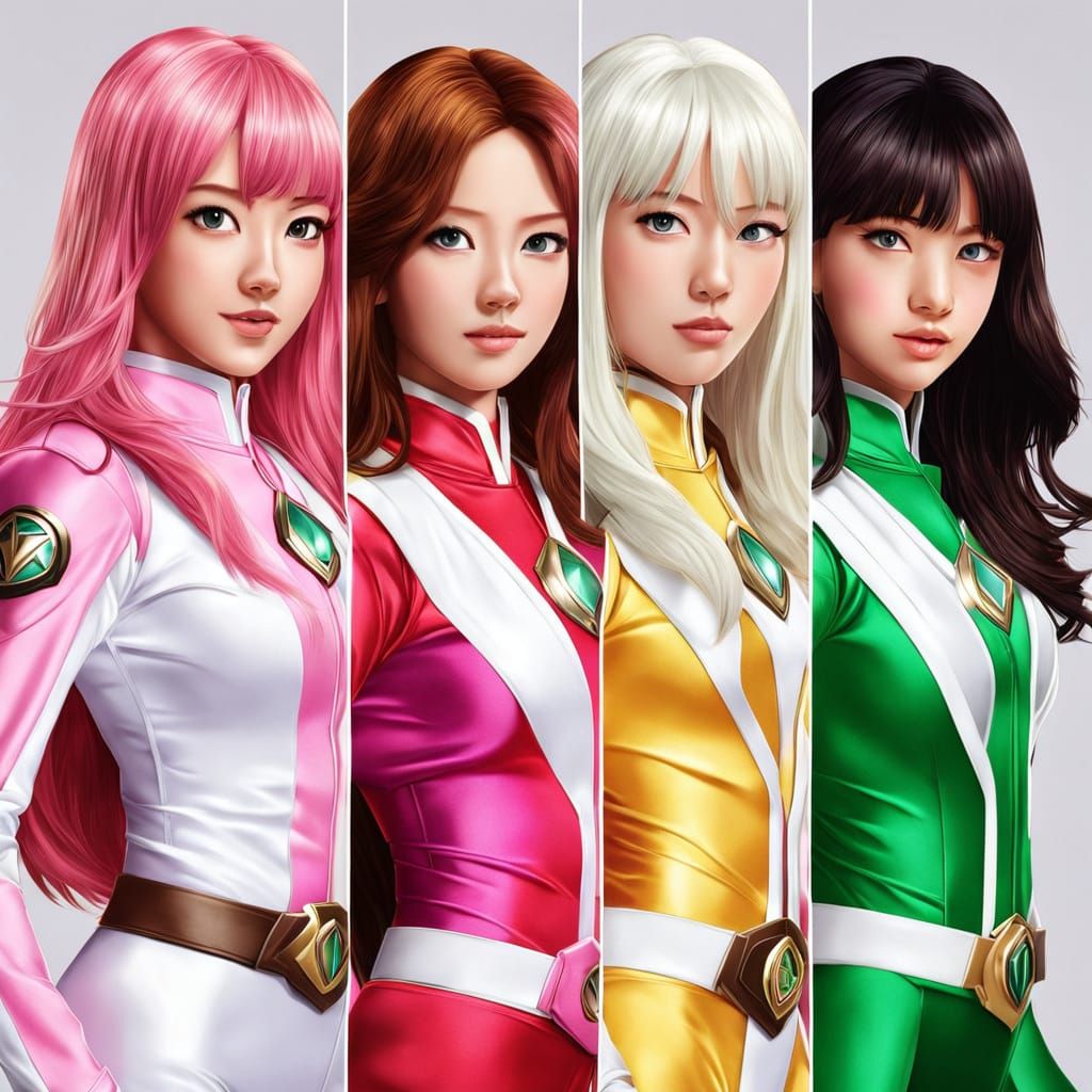 Hyperrealistic Super Sentai Heroic Team of Five Women
