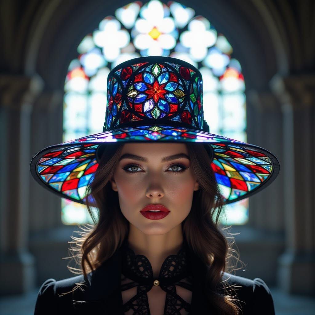 Gothic Stained Glass Hat Macro Shot