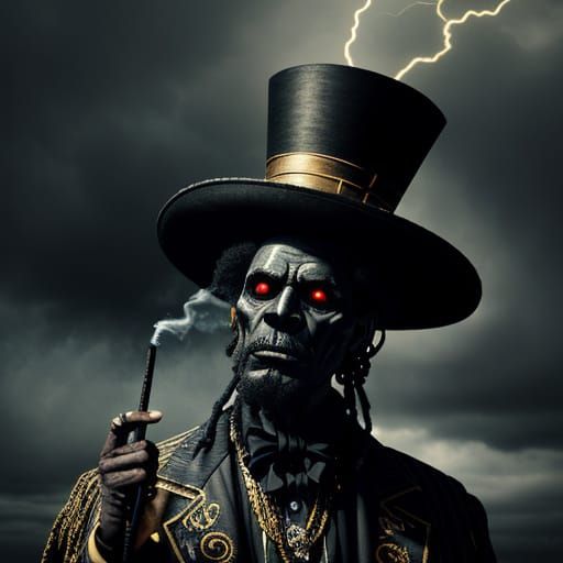 Papa Legba in Haitian Voodoo Art Style