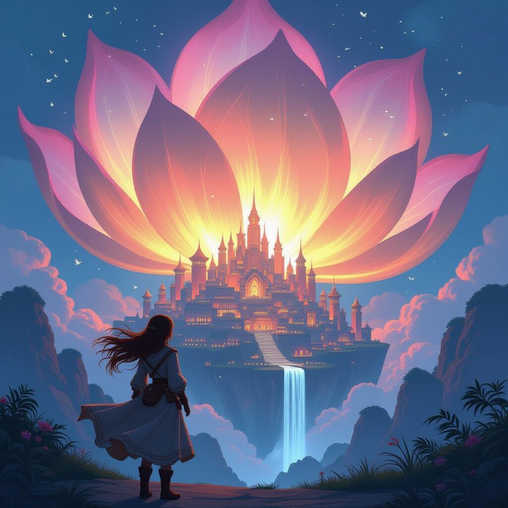 Adventurer Discovers Hidden City in Giant Flower