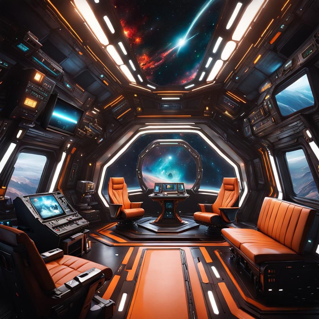 Chibi Starship Living Room, Digital Matte Painting