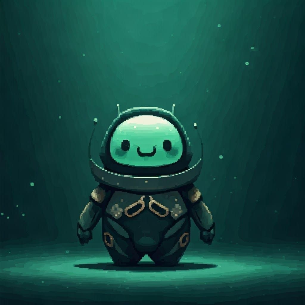 Cute Bioluminescent Plankton Pixel Art in 8-bit Style
