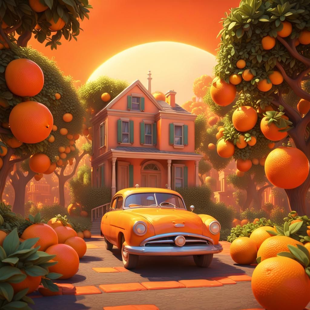 Orange World: A 3D Digital Art Concept