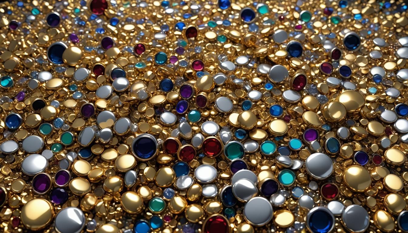 Hyperrealistic Splash Art of Gold, Silver, and Shadows