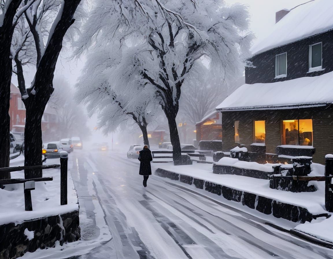 Winter Wind and Icy Rain: A Stark Seasonal Scene