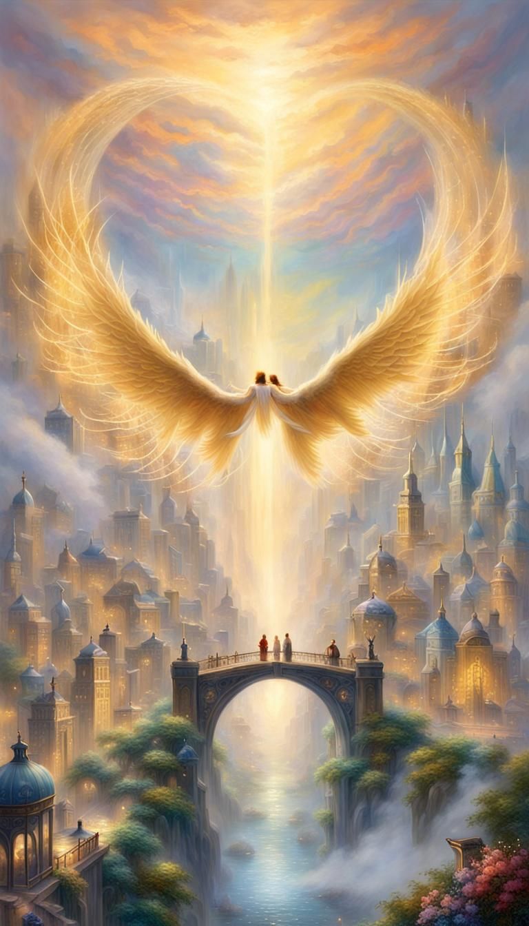Ethereal Soul Ascends to Golden City Paradise