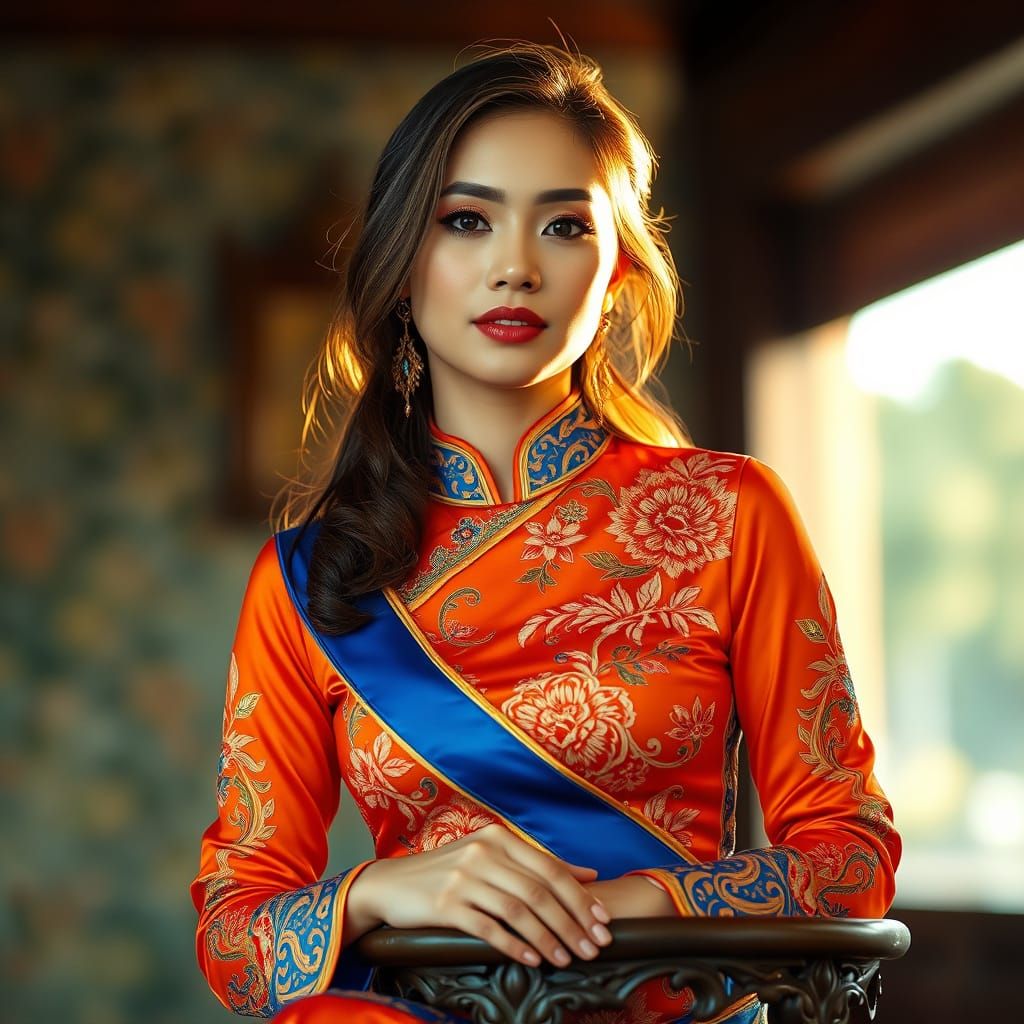 Exquisite Thai Beauty in Vibrant Ao Dai