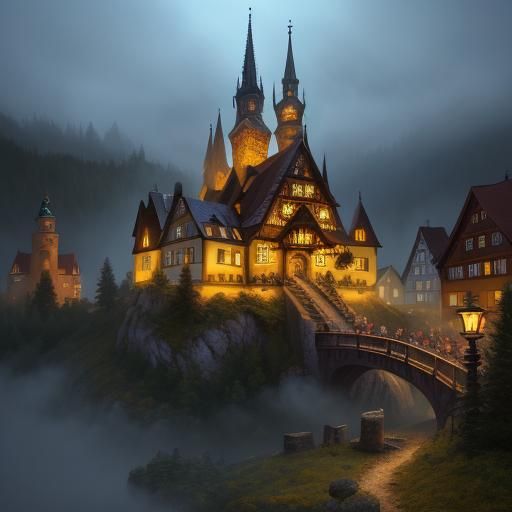 Mystical Octoberfest Celebration in Fantasy Bavarian Village