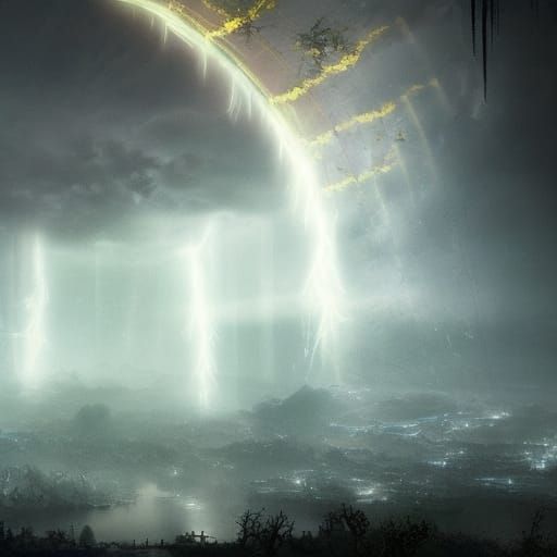 Astral Post-Apocalyptic Thunderstorm in Liminal Space