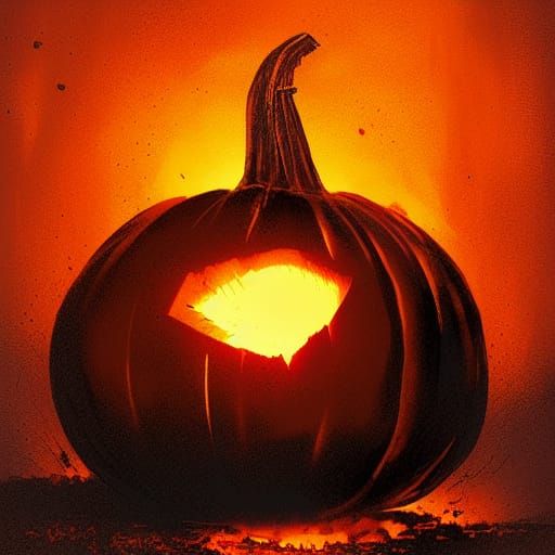 Sinister Burnt Pumpkin Art