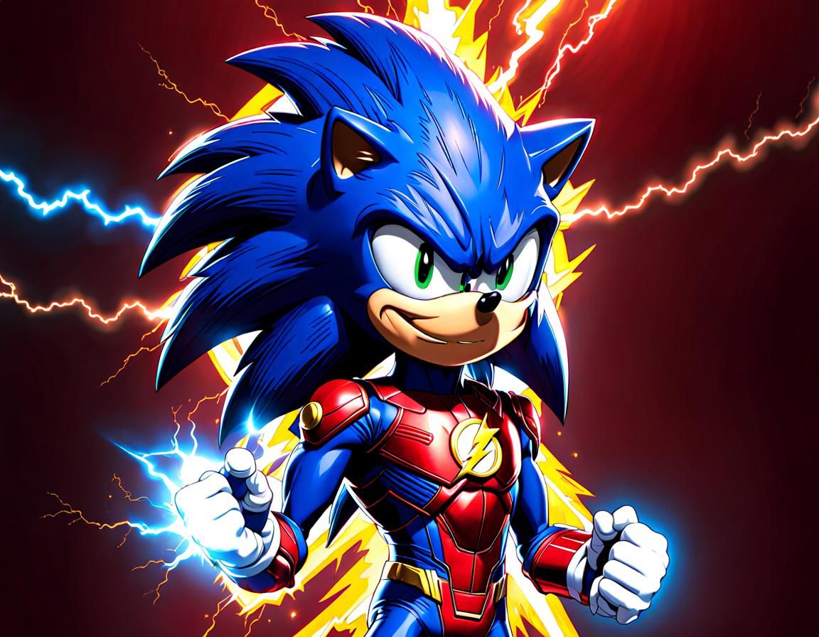 Sonic the Hedgehog as The Flash in Costume