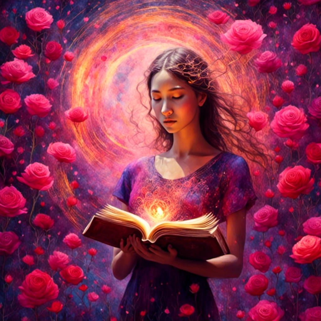 <lora:Burning Roses:1.0> <lora:Liquid Ink:1.0> The bible.