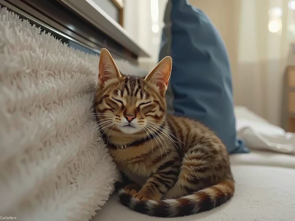 Sleeping Cat in Watercolor Style