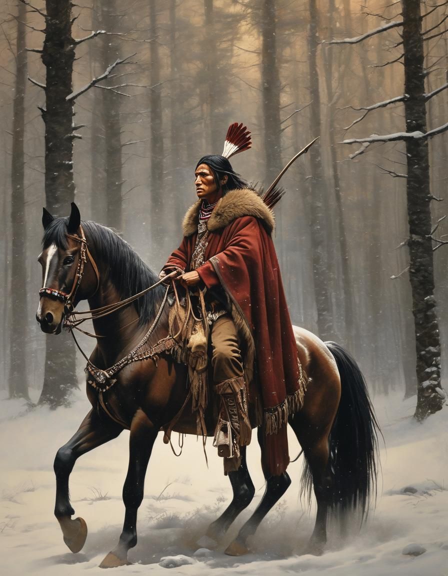 An Iroquois on his horse