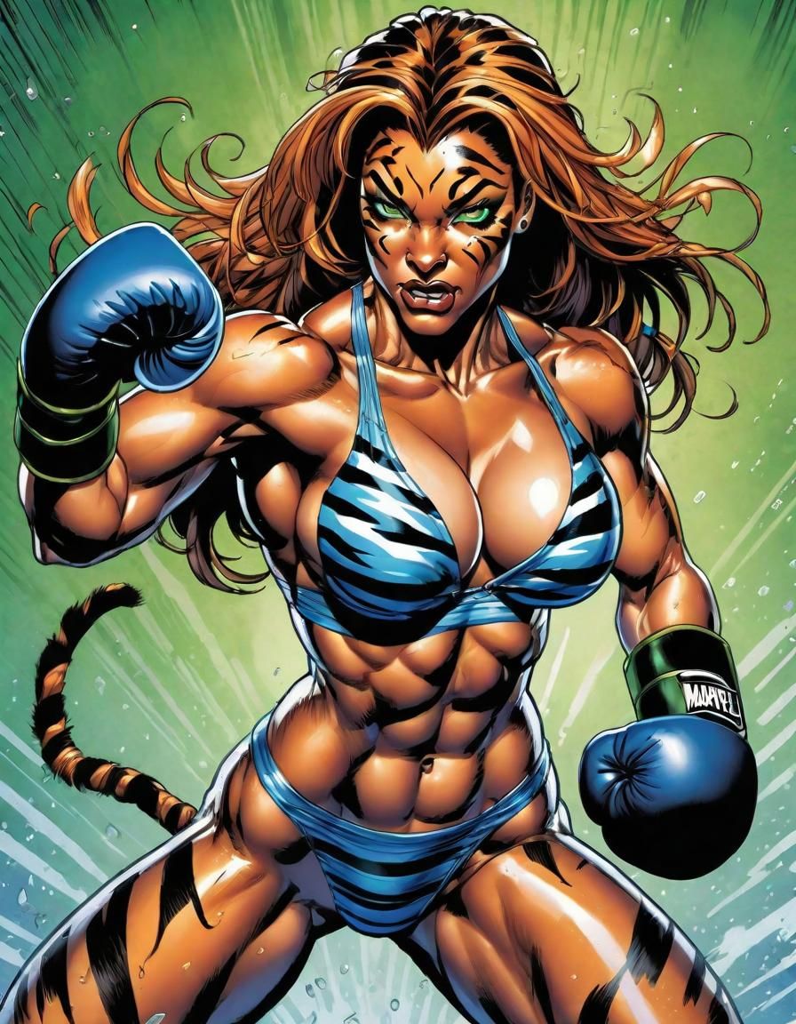 Tigra Throws a Punch: Comic Book Art