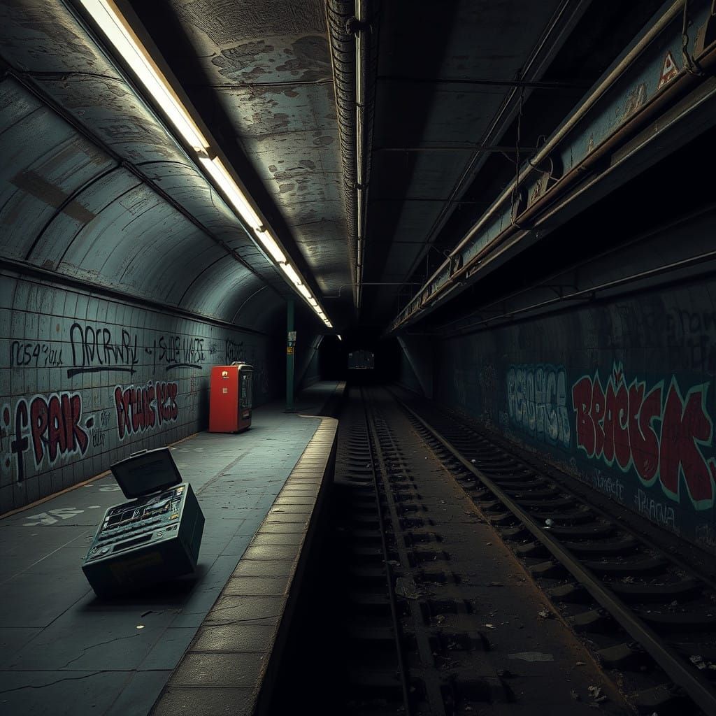 Forgotten Subway Station in a Dystopian Landscape