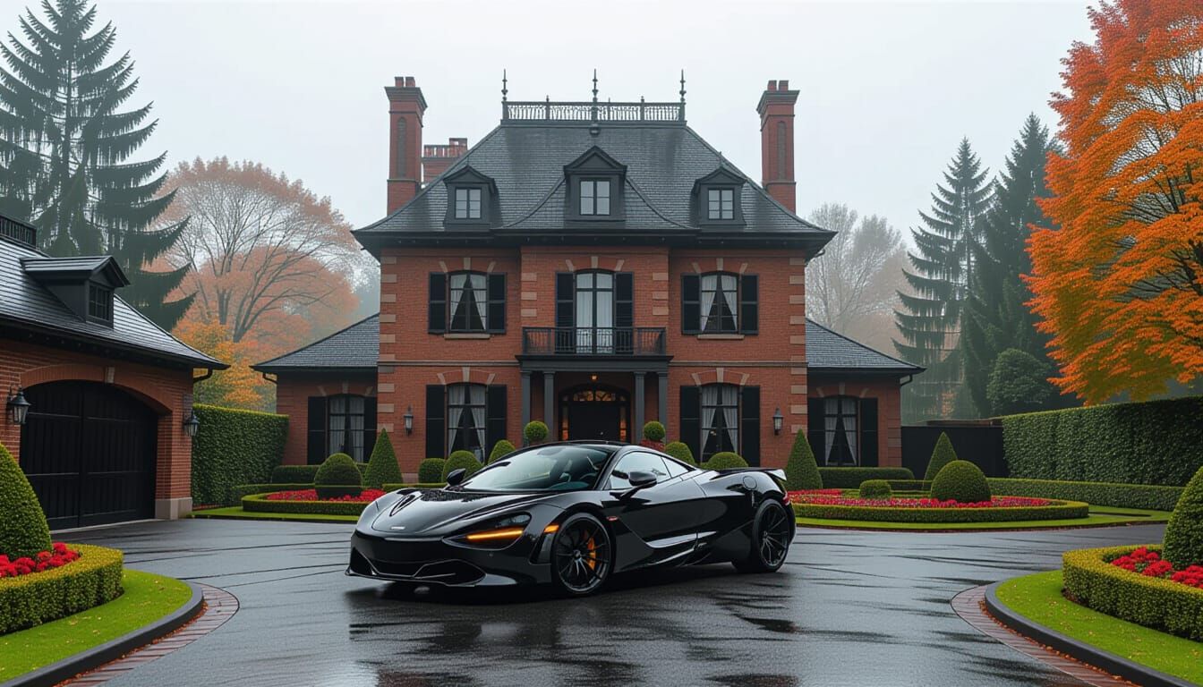 Victorian Chateau with McLaren in Misty Garden