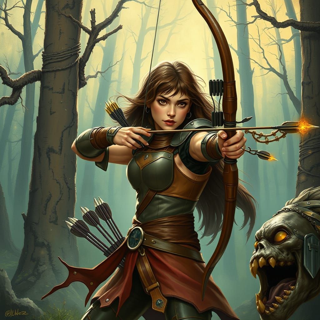 Elara the Archer Aims at Slimey McGrimey