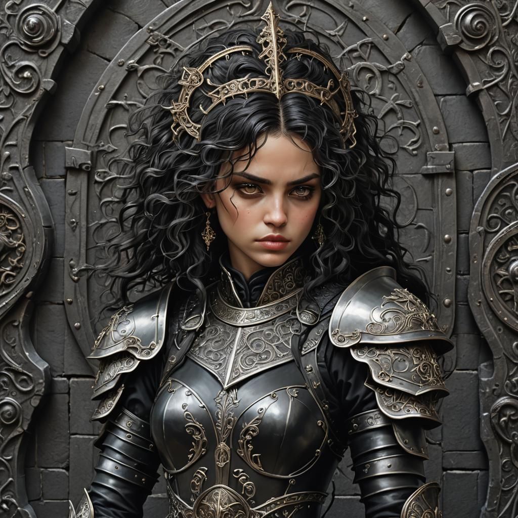 Dark Fantasy Medieval Warrior Roxanda in Gothic Style