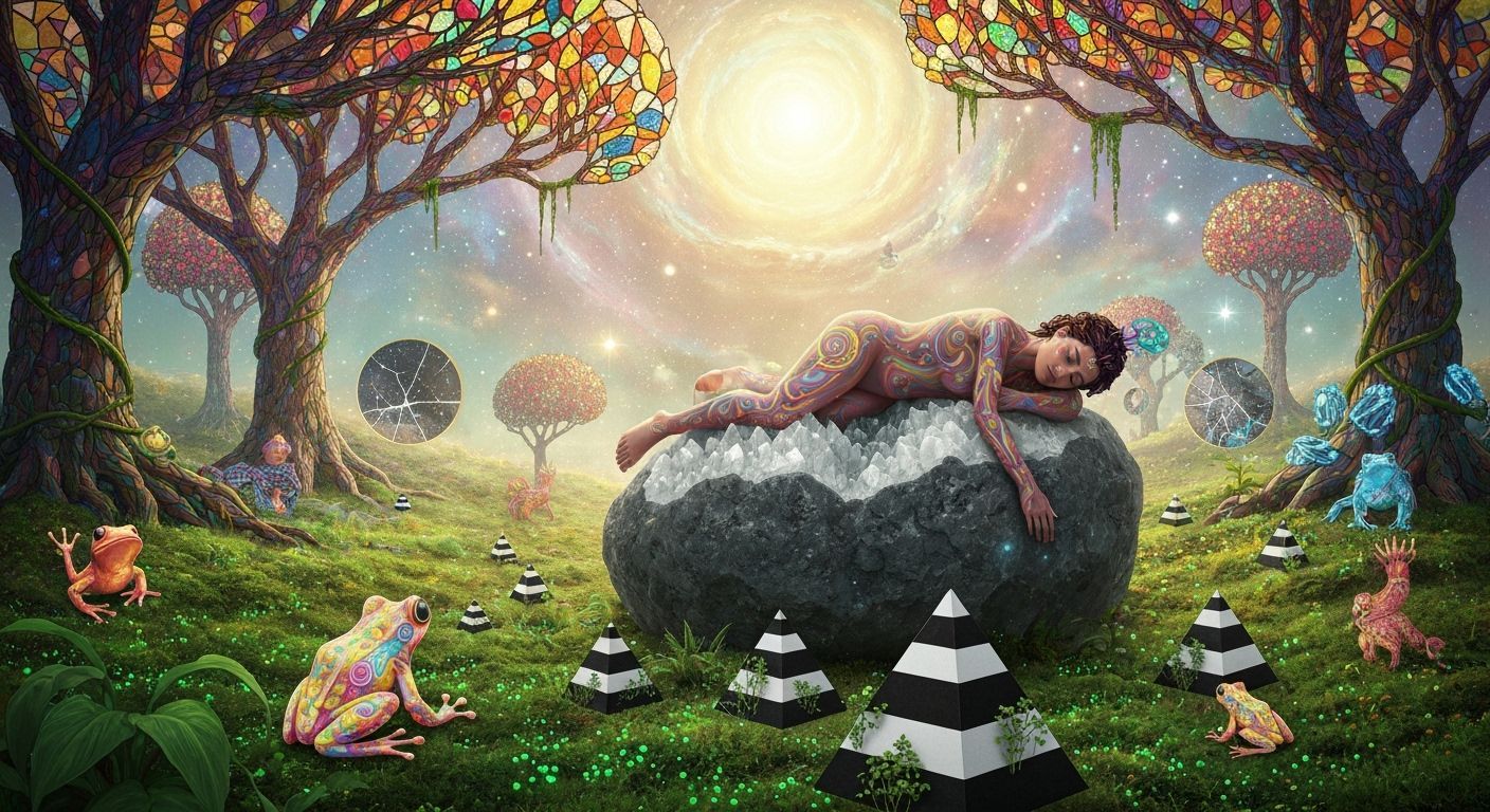 Dreamlike Forest with Bioluminescent Flora