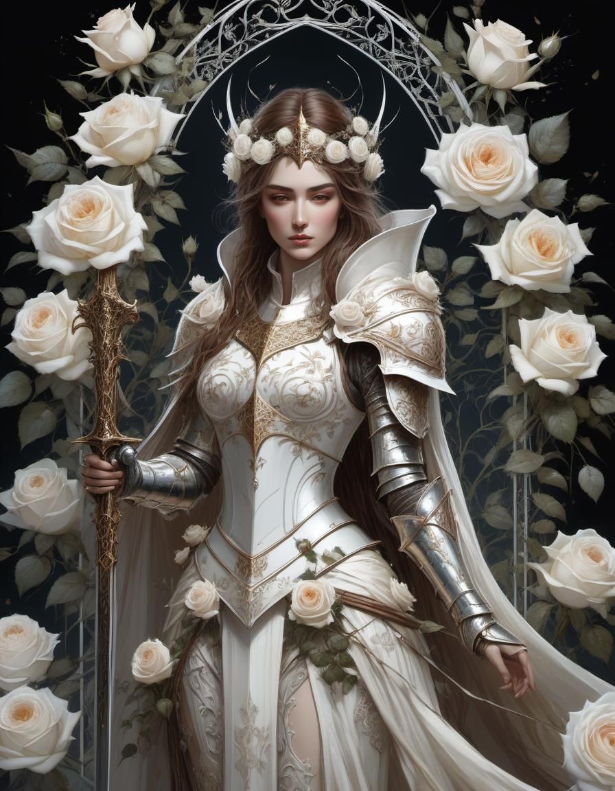 Knight in Rose Petal Armor with Thorn Whip