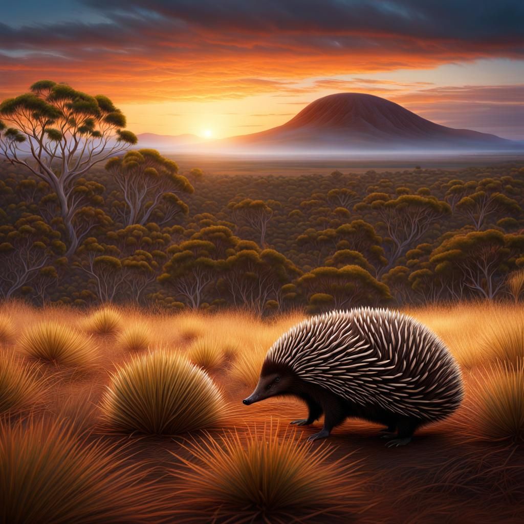 Echidna in Western Australia: Digital Matte Painting