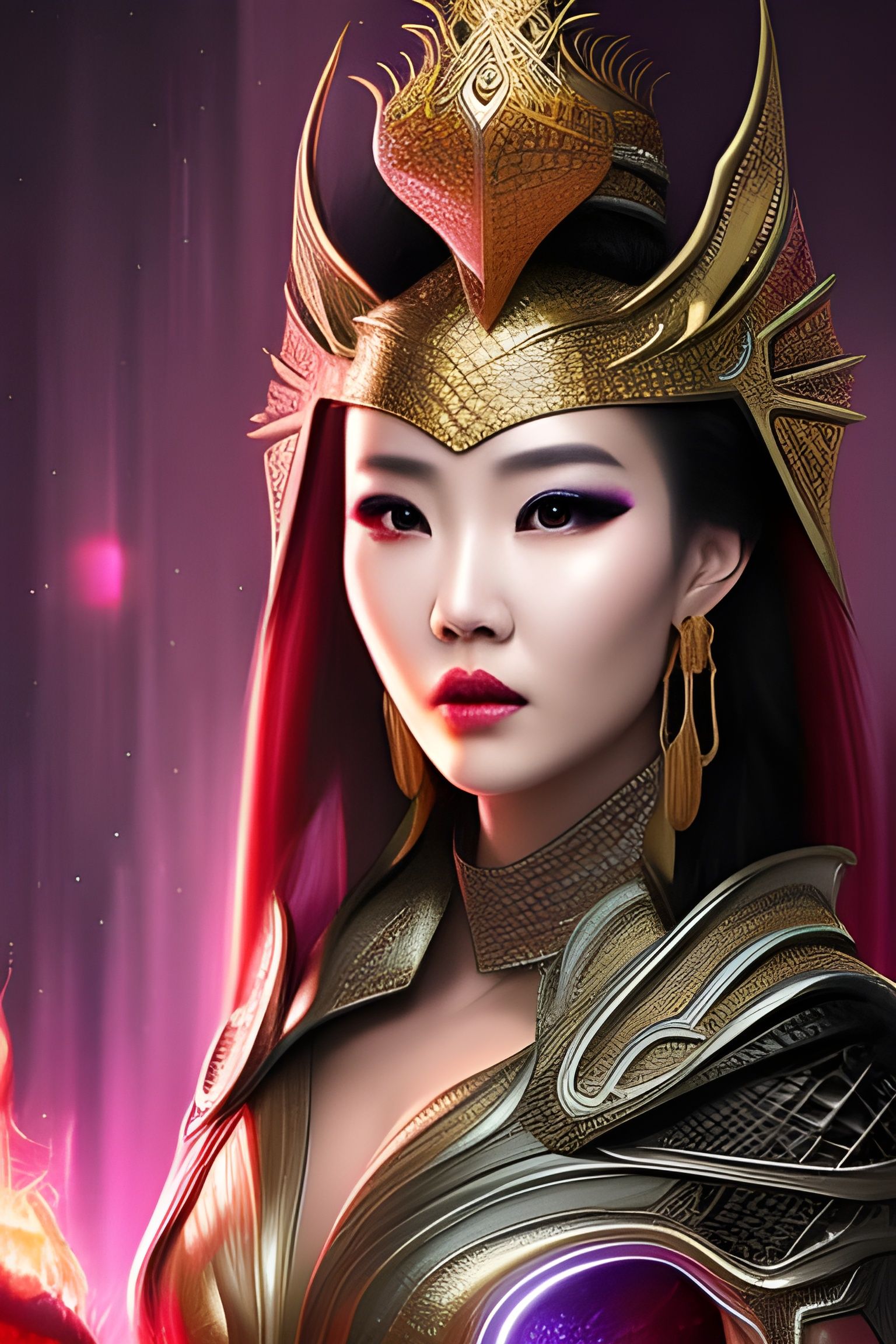 Dragon Princess: Detailed Pencil Sketch Portrait