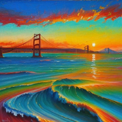 8k photorealistic sunset over San Francisco Bay