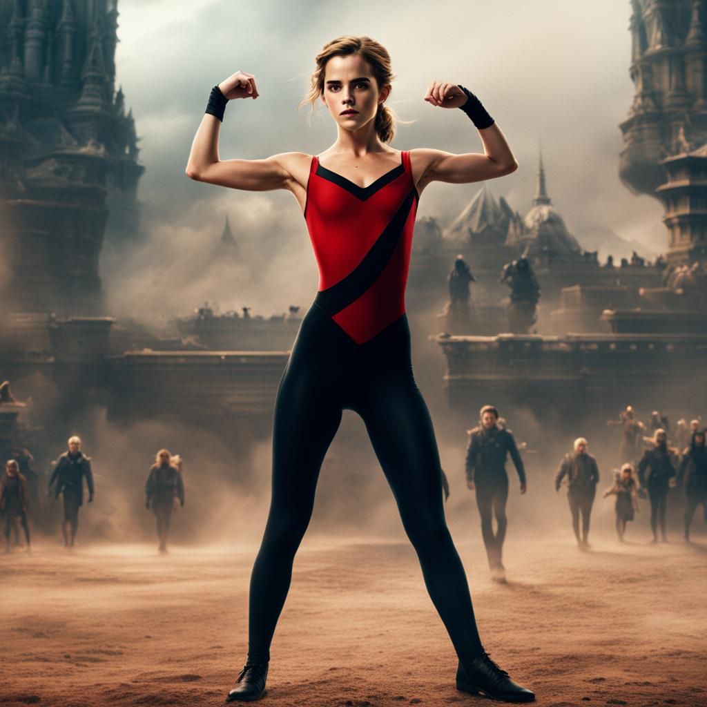 Emma Watson in Red Leotard: Digital Matte Painting