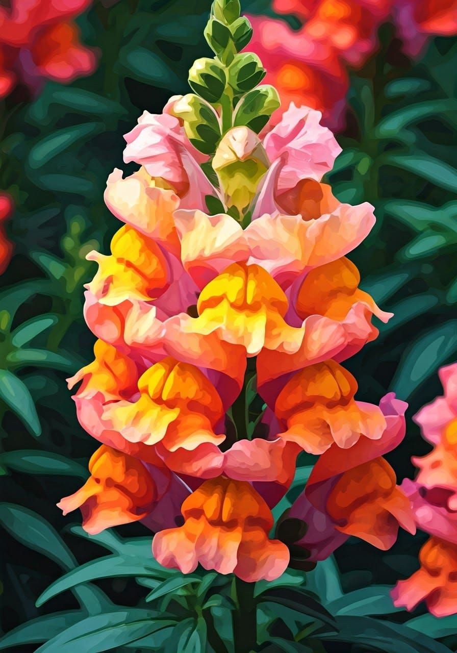 Surreal Macro Floral Sculptures in Vibrant Cubist Colors