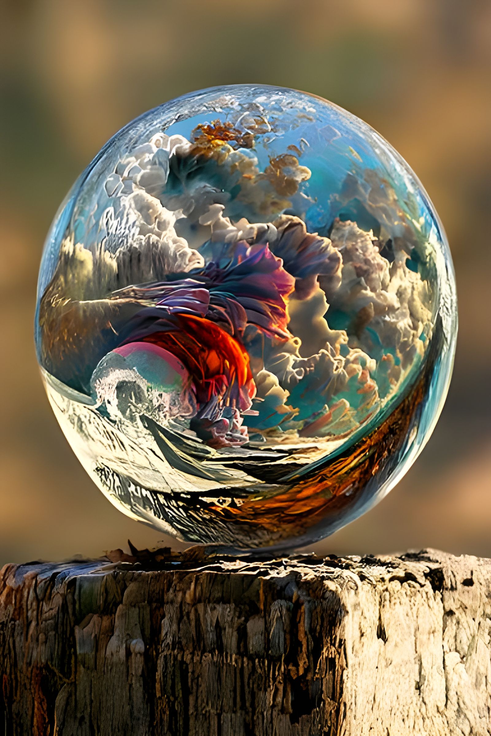 Turbulent Ocean Storm with Ship: Romanticism Style