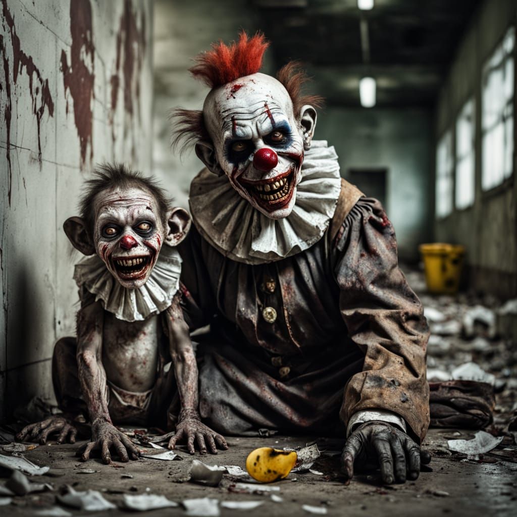 Cyberpunk Horror Abomination in Squalid Restroom