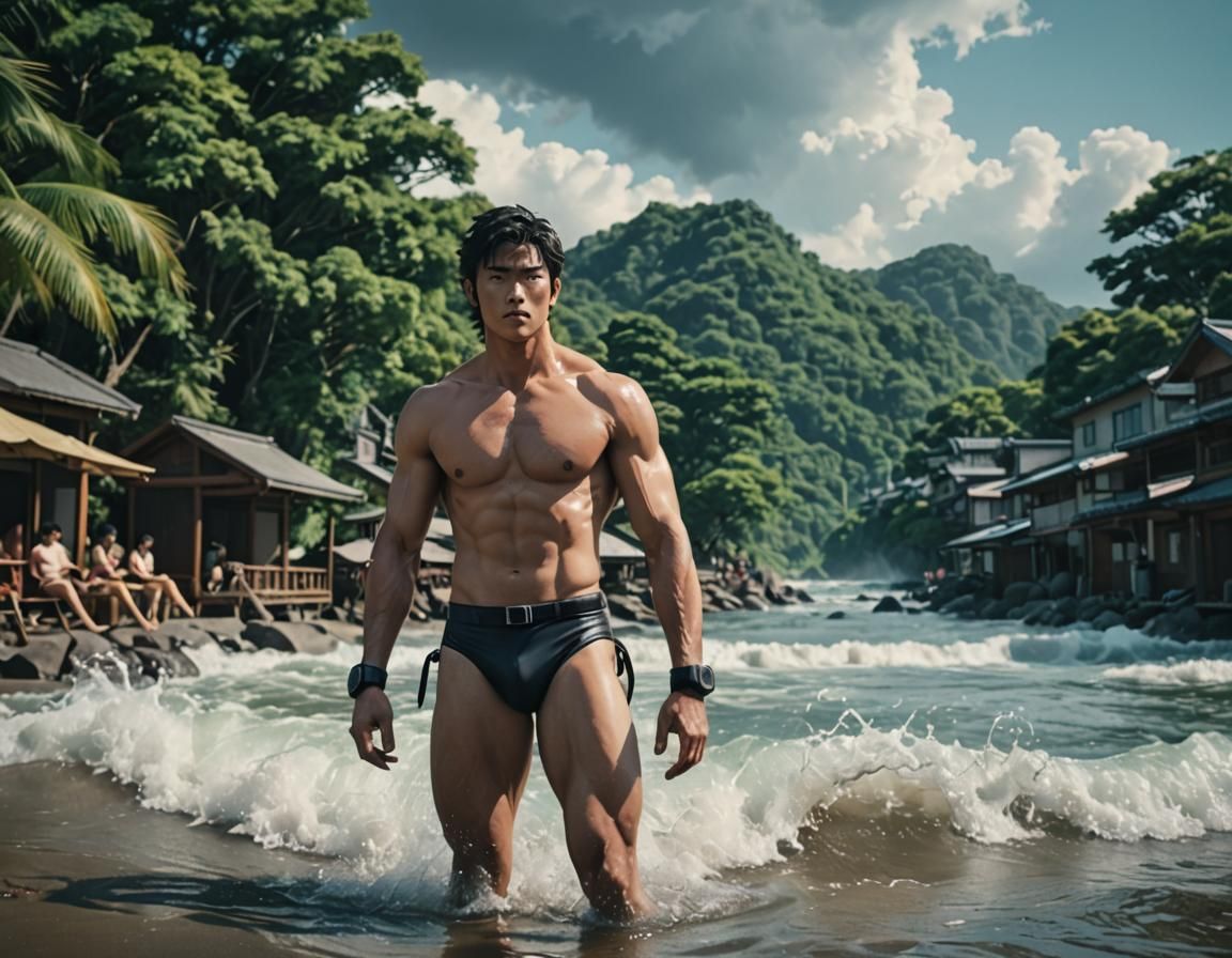 Anime Speedo Mockup in Cinematic Style