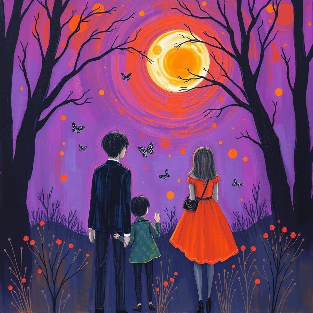 Friends Under Violet Moonlight
