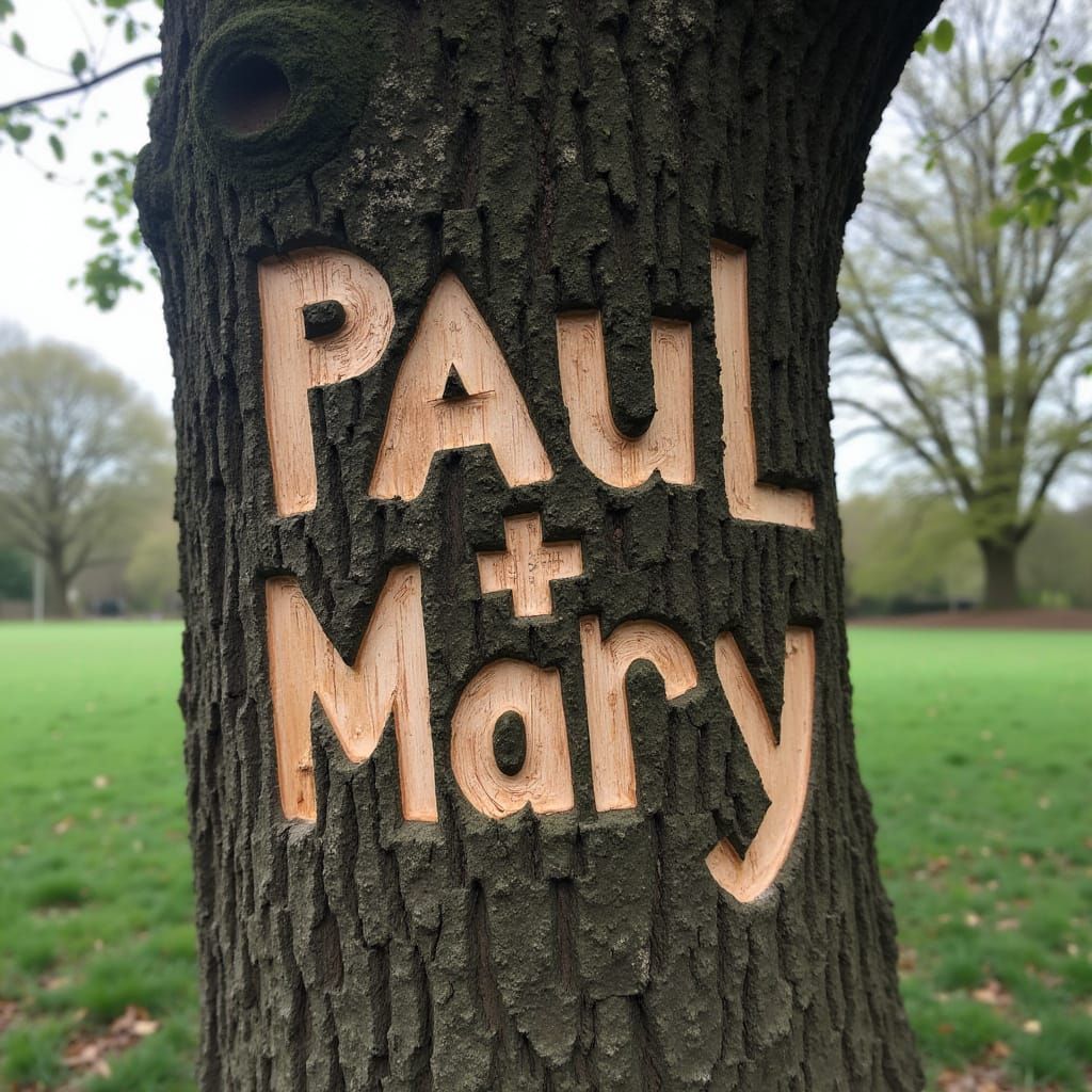 Paul and Mary Carved in a Tree