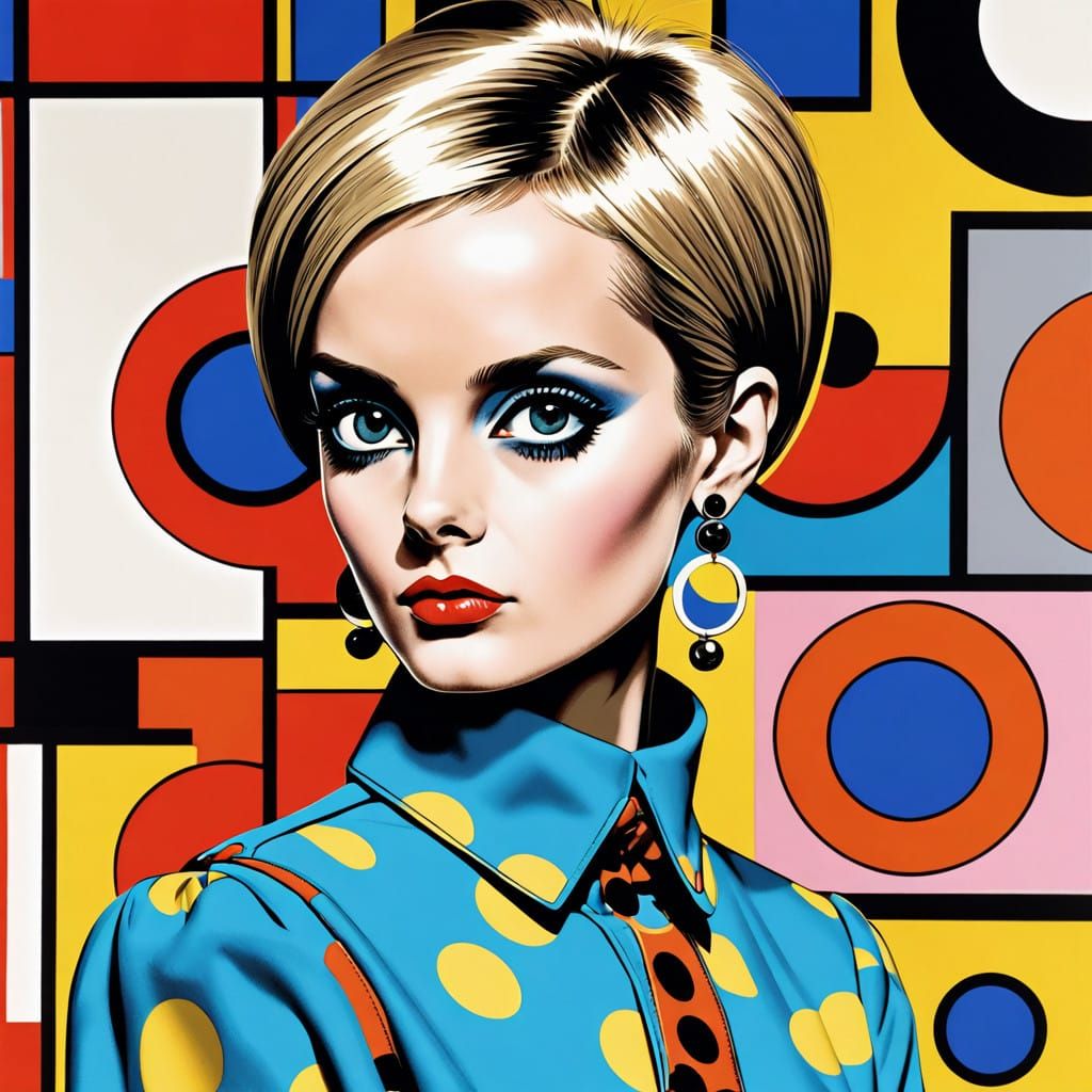 Mod Pop Art Portrait of Twiggy