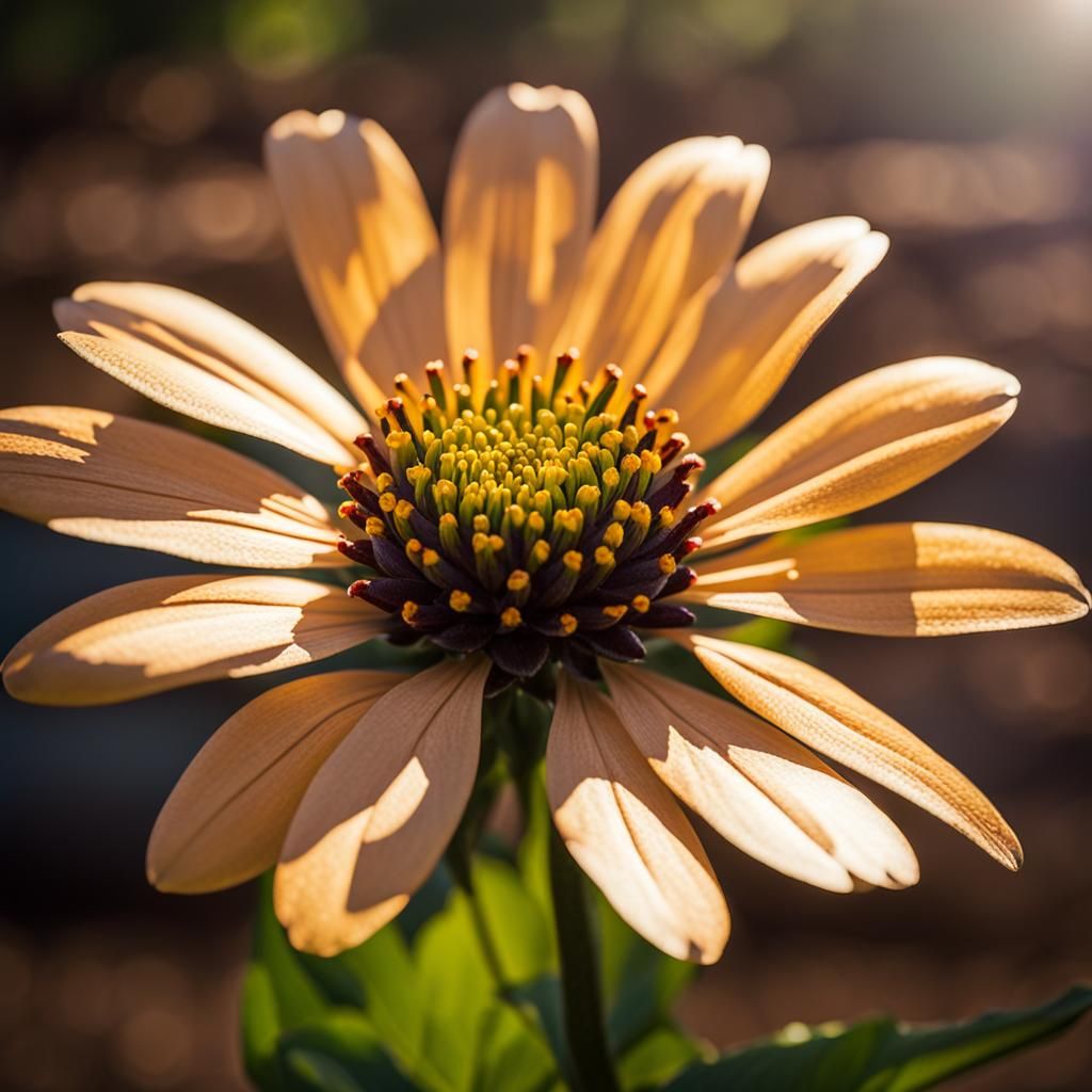 Pennsylvania Dutch Style Stenciled Flower Close-Up