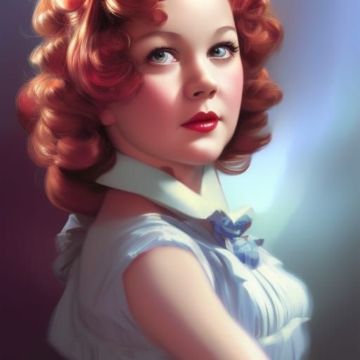 Shirley Temple as Scarlett O'Hara Portrait