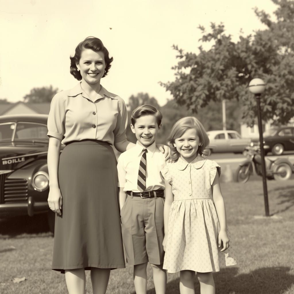 1950s Family Takes a Break on the Road