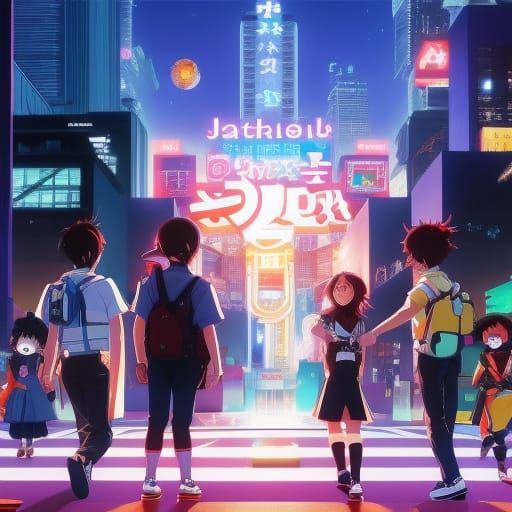 Comedy Anime Adventure: High Schoolers in Neon City