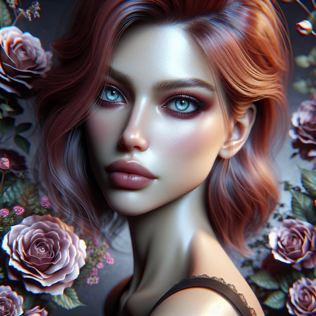 Angelic Woman Portrait in Digital Painting Style