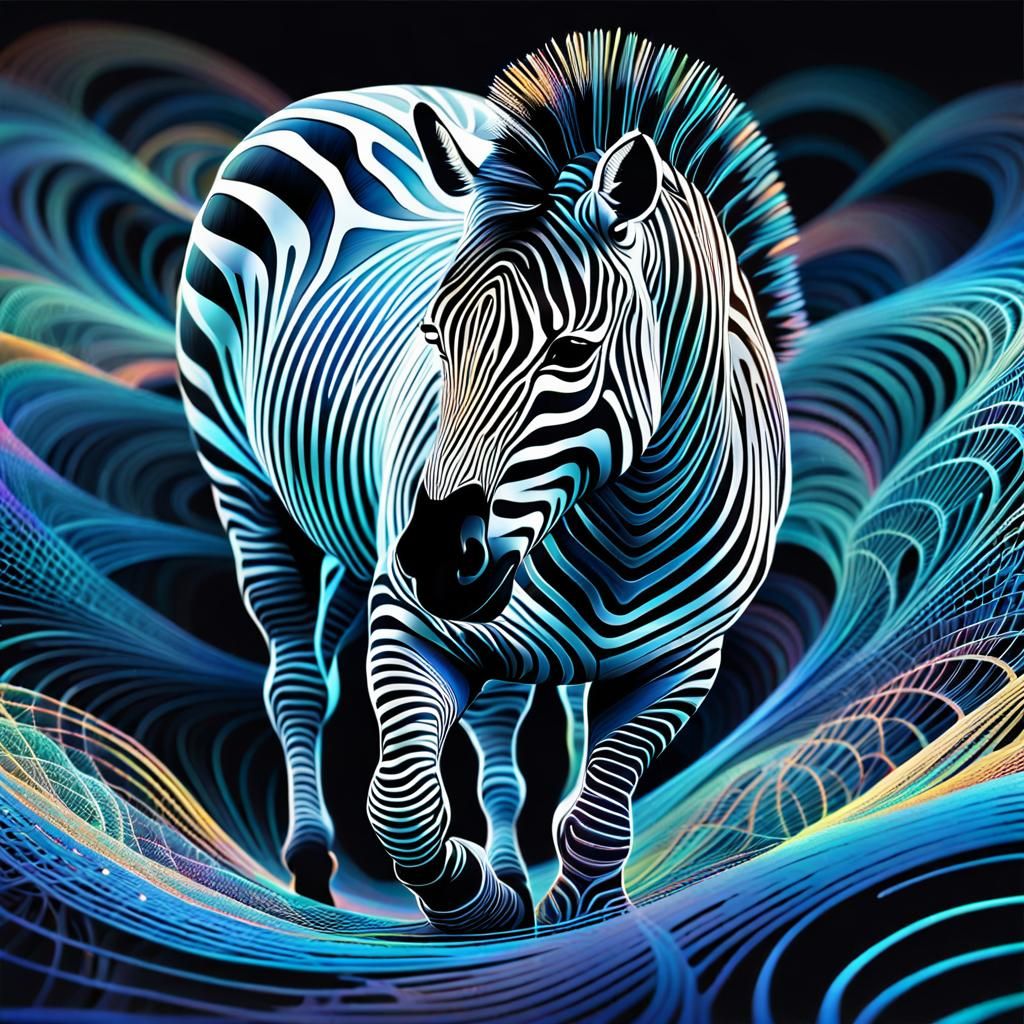Abstract Zebra Fractal in Algorithmic Digital Art