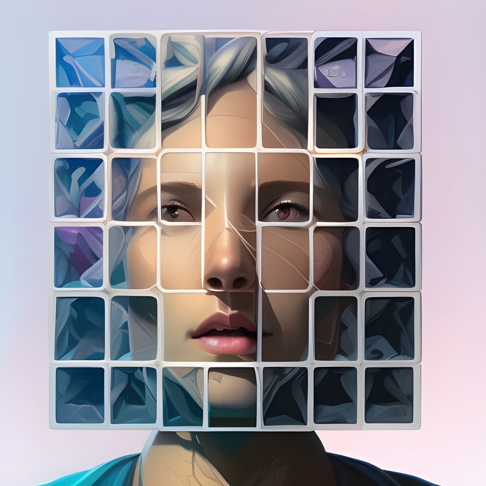 Tesseract Portrait: Hyperdetailed Art by Greg Rutkowski