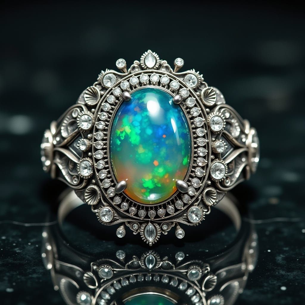 Opalescent Silvering Photograph of Ancient Artifact