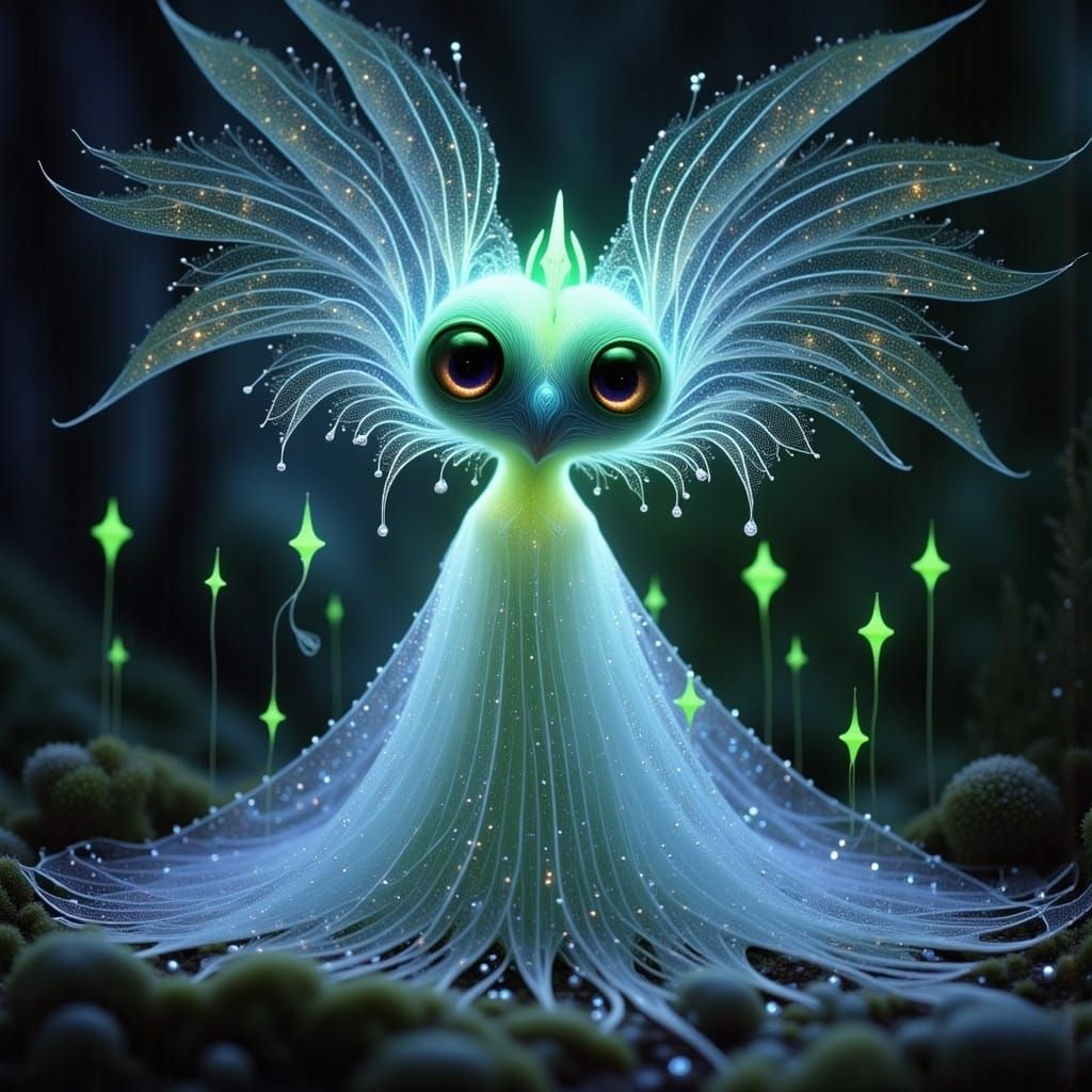 Enigmatic Swamp Being in Ethereal Gown