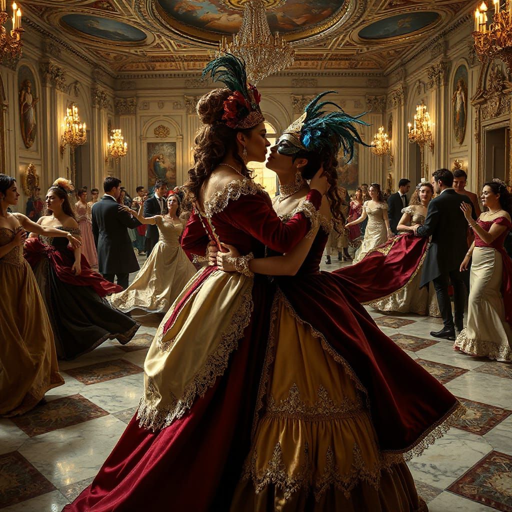 Regal Masquerade Ball in Baroque Splendor